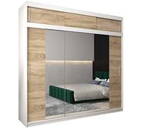 ABIKSMEBLE Armoire Tokyo 2 Avec Porte Coulissante Miroir - Dressing Adulte - Penderie Vêtement - Garde Robe - Placard 3 Portes - Closet