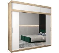 ABIKSMEBLE Armoire Tokyo 2 Avec Porte Coulissante Miroir - Dressing Adulte - Penderie Vêtement - Garde Robe - Placard - 3 Portes - Closet