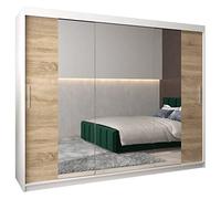 ABIKSMEBLE Armoire Tokyo 2 - Dressing Chambre Adulte - Penderie Vêtement Dressing - Garde-Robe 3 Portes Coulissantes avec Miroir