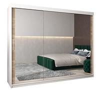 ABIKSMEBLE Armoire Tokyo 3 Avec Porte Coulissante Miroir - Dressing Adulte - Penderie Vêtement - Garde Robe - Placard - Closet