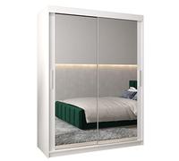 ABIKSMEBLE Armoire Tokyo 3 Avec Porte Coulissante Miroir - Dressing Adulte - Penderie Vêtement - Garde Robe - Placard 2 Portes - Closet