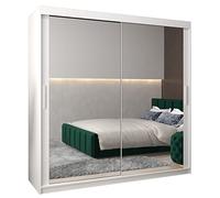 ABIKSMEBLE Armoire Tokyo 3 Avec Porte Coulissante Miroir - Dressing Adulte - Penderie Vêtement - Garde Robe - Placard 2 Portes - Closet