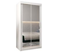 ABIKSMEBLE Armoire Tokyo 3 Avec Porte Coulissante Miroir - Dressing Adulte - Penderie Vêtement - Garde Robe - Placard 2 Portes - Closet