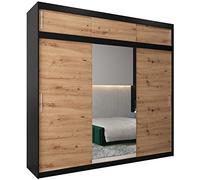ABIKSMEBLE Armoire Tokyo - Dressing Chambre Adulte - Penderie Vêtement - Garde-Robe 3 Portes Coulissantes
