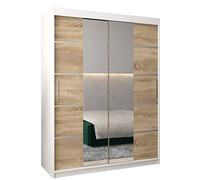 ABIKSMEBLE Armoire Verona 4 avec Porte Coulissante et Miroir - Dressing pour Chambre Adulte - Penderie Vêtement - Garde-Robe - Placard 2 Portes - Closet