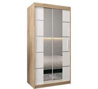 ABIKSMEBLE Armoire Verona 4 avec Porte Coulissante et Miroir - Dressing pour Chambre Adulte - Penderie Vêtement - Garde Robe - Placard 2 Portes - Closet