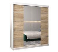 ABIKSMEBLE Armoire Verona 4 avec Porte Coulissante et Miroir - Dressing pour Chambre Adulte - Penderie Vêtement - Garde-Robe - Placard 2 Portes - Closet