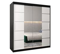 ABIKSMEBLE Armoire Verona 4 avec Porte Coulissante et Miroir - Dressing pour Chambre Adulte - Penderie Vêtement - Garde-Robe - Placard - Closet
