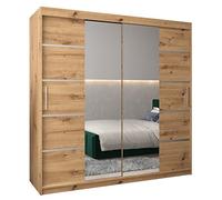 ABIKSMEBLE Armoire Verona 4 Avec Porte Coulissante Miroir - Dressing Adulte - Penderie Vêtement - Garde Robe - Placard - Closet