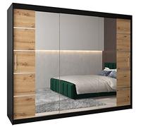 ABIKSMEBLE Armoire Verona 4 Avec Porte Coulissante Miroir - Dressing Adulte - Penderie Vêtement - Garde Robe - Placard - Closet