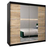 ABIKSMEBLE Armoire Verona 4 Avec Porte Coulissante Miroir - Dressing Adulte - Penderie Vêtement - Garde Robe - Placard 3 Portes - Closet