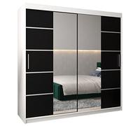 ABIKSMEBLE Armoire Verona 4 Avec Porte Coulissante Miroir - Dressing Chambre Adulte - Penderie Vêtement - Garde Robe - Placard 3 Portes - Closet