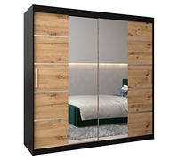 ABIKSMEBLE Armoire Verona 4 avec Porte Coulissante Miroir - Dressing pour Chambre Adulte - Penderie Vêtement - Garde Robe - Placard 3 Portes - Closet