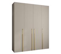 ABIKSMEBLE COMO 3 Armoire à 4 Portes - Garde-Robe - Armoire à Vêtements - Armoire de Rangement pour Chambre à Coucher, Chambre d’Ado, Chambre d’Enfant - 245,5x200x50cm - Cachemire, Cachemire, Or