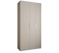 ABIKSMEBLE COMO 4 Armoire à 3 portes - Armoire à suspendre et porte-objets pour chambre à coucher, chambre d'enfant, chambre d'enfant, 245,5 x 120 x 50 cm - cachemire, doré