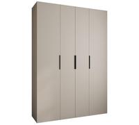 ABIKSMEBLE COMO 4 Armoire à 4 Portes - Garde-Robe - Armoire à Vêtements - Armoire de Rangement pour Chambre à Coucher, Chambre d’Ado, Chambre d’Enfant - 245,5x170x50cm - Cachemire, Cachemire, Noir