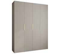 ABIKSMEBLE COMO 4 Armoire à 4 Portes - Garde-Robe de Rangement Pour Chambre à Coucher, Chambre d'Ado, Chambre d'Enfant - 245,5x190x50cm - Cachemire, Or