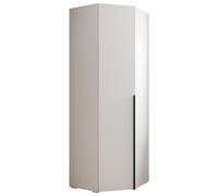 ABIKSMEBLE Inova 1 Armoire d'angle - Penderie avec Etagères et Barres - Meuble de Rangement - pour Chambre à Coucher, Chambre d'Adolescente, Entrée - 236,7x81,7x47cm - Blanc, Noir