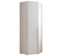 ABIKSMEBLE Inova 1 Armoire d'angle - Penderie avec Etagères et Barres - Meuble de Rangement - pour Chambre à Coucher, Chambre d'Adolescente, Entrée - 236,7x81,7x47cm - Blanc, Or
