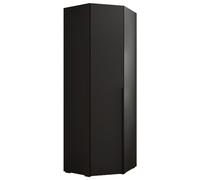 ABIKSMEBLE Inova 1 Armoire d'angle - Penderie avec Etagères et Barres - Meuble de Rangement - pour Chambre à Coucher, Chambre d'Adolescente, Entrée - 236,7x81,7x47cm - Noir, Noir