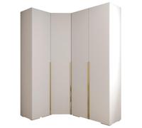 ABIKSMEBLE Inova 1 Ensemble de Meubles - Garde-Robe Moderne - pour Chambre à Coucher, Salon, Entrée, Chambre d'enfant - Meuble de Rangement pour Dressing - 236,7x231,7x47cm - Blanc, Or