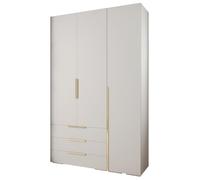 ABIKSMEBLE Inova 1 Ensemble de Meubles - Garde-Robe Moderne - pour Chambre à Coucher, Salon, Entrée, Chambre d'enfant - Meuble de Rangement pour Dressing - 236,7x150x47cm - Blanc, Or