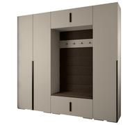 ABIKSMEBLE Inova 1 Ensemble de Meubles - Garde-Robe Moderne - pour Chambre à Coucher, Salon, Entrée, Chambre d'enfant - Meuble de Rangement pour Dressing - 236,7x250x47cm - Cachemire, Manila 04, Noir