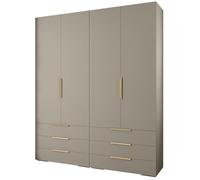 ABIKSMEBLE Inova 1 Ensemble de Meubles - Garde-Robe Moderne - pour Chambre à Coucher, Salon, Entrée, Chambre d'enfant - Meuble de Rangement pour Dressing - 236,7x200x47cm - Cachemire, Or