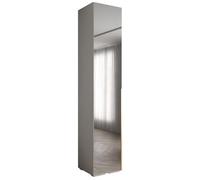 ABIKSMEBLE Inova Armoire à Vêtements avec Miroir - Penderie avec Étagères - Garde-Robe pour Chambre à Coucher, Salon, Couloir - Armoire-Penderie - 236,7x50x47 cm - Blanc Blanc Or