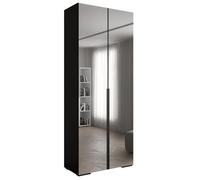 ABIKSMEBLE Inova Armoire à Vêtements Avec Miroir - Penderie Avec Étagères - Garde-Robe Pour Chambre à Coucher, Salon, Couloir - 236,7x100x47 cm - Noir