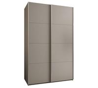 ABIKSMEBLE LUX 1 Armoire à 2 Portes Coulissantes avec Fermeture Silencieuse - Système Coulissant HETTICH Topline L - pour Salon, Chambre à Coucher - 245,5x160x64cm - Cachemire, Cachemire, Argent