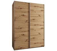 ABIKSMEBLE LUX 1 Armoire à 2 Portes Coulissantes avec Fermeture Silencieuse - Système Coulissant HETTICH Topline L - pour Salon, Chambre à Coucher - 245,5x180x64cm - Artisan, Artisan, Argent