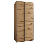 ABIKSMEBLE LUX 1 Armoire à 2 Portes Coulissantes avec Fermeture Silencieuse - Système Coulissant HETTICH Topline L - pour Salon, Chambre à Coucher - 245,5x120x64cm - Artisan, Artisan, Argent