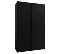 ABIKSMEBLE LUX 1 Armoire à 2 Portes Coulissantes avec Fermeture Silencieuse - Système Coulissant HETTICH Topline L - pour Salon, Chambre à Coucher - 245,5x160x64cm - Noir, Noir, Noir