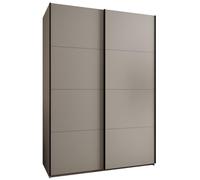 ABIKSMEBLE LUX 1 Armoire à 2 Portes Coulissantes avec Fermeture Silencieuse - Système Coulissant HETTICH Topline L - pour Salon, Chambre à Coucher - 245,5x180x64cm - Cachemire, Cachemire, Noir