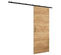 ABIKSMEBLE Zonda I Kit de Porte Coulissante avec Rail - Système de Porte Coulissante Intérieur Suspendu - Quincaillerie pour Portail - Fabriqué en Panneau Stratifié Solide - 204x70 cm - Craft Doré
