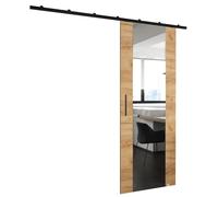 ABIKSMEBLE Zonda II Kit de Porte Coulissante avec Rail - Système de Porte Coulissante Intérieur Suspendu - Quincaillerie pour Portail - Fabriqué en Panneau Stratifié Solide - 204x80 cm - Craft Doré