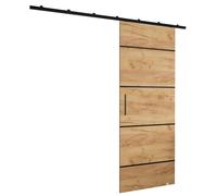 ABIKSMEBLE Zonda IV Kit pour porte coulissante avec rail - Set pour porte coulissante intérieure suspendue - Quincaillerie pour portail - Fabriqué en panneau stratifié - 204 x 80 cm - Or artisanal