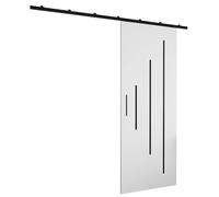 ABIKSMEBLE Zonda Y Kit pour porte coulissante avec rail - Set pour porte coulissante intérieure suspendue - Quincaillerie pour portail - Fabriqué en panneau stratifié - 204 x 90 cm - Blanc