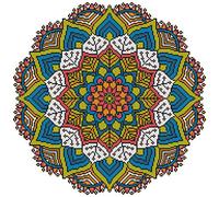 Abillyn Kit de broderie au point de croix avec motif imprimé Mandala Fleur (Mandala 1)