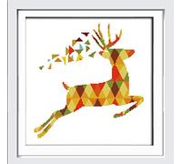 Abillyn Kit de broderie au point de croix Motif cerf coloré