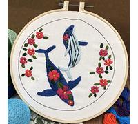 Abillyn Kit de broderie au point de croix Motif dauphin et baleine