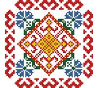 Abillyn Kit de broderie au point de croix Motif graphique simple estampillé avec motif imprimé (modèle 4)