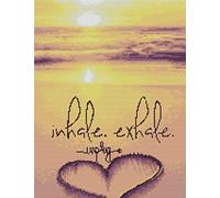 Abillyn Kit de broderie au point de croix Motif océan plage coucher de soleil cœur paysage marin estampillé avec motif imprimé (Love)