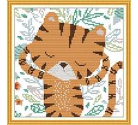 Abillyn Kit de broderie au point de croix Motif petit tigre estampillé avec motif imprimé (Tiger)