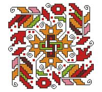 Abillyn Kit de broderie au point de croix simple Mandala estampillé avec motif imprimé (motif 1)