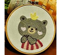 通用 Abillyn Kit de démarrage d'aiguilles à poinçonner pour débutants avec motif ours princesse et stylo à broder (ours princesse)