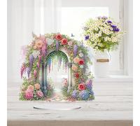 Abillyn Kit de peinture diamant arches et fleurs à faire soi-même 5D à suspendre pour la maison, le bureau, la fenêtre (fleurs)