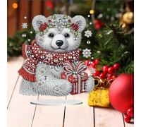 Abillyn XXXXX Kit de peinture diamant 5D à faire soi-même pour décoration de fenêtre ou de bureau Motif ours polaire