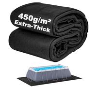 Abimars Tapis de piscine plus épais pour piscine hors sol, tapis rectangulaire de 2,5 x 3 m, pour fond de piscine, confort sans couture, double densité, résistant aux perforations, noir